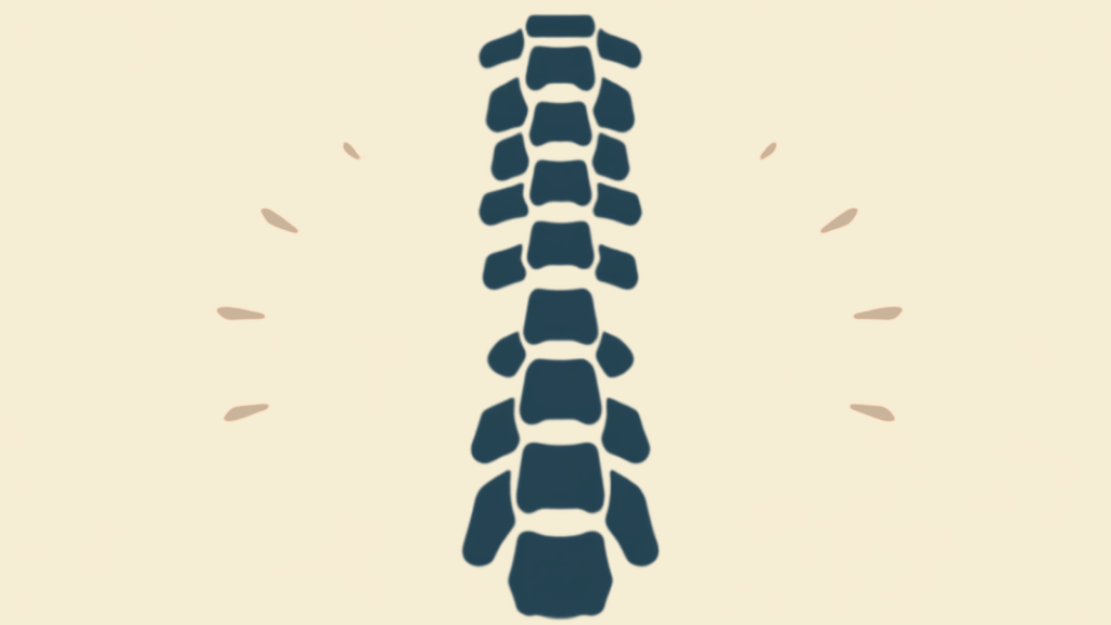 Ilustración de vértebras con líneas de tensión: estrés y dolor de espalda — Bnfit